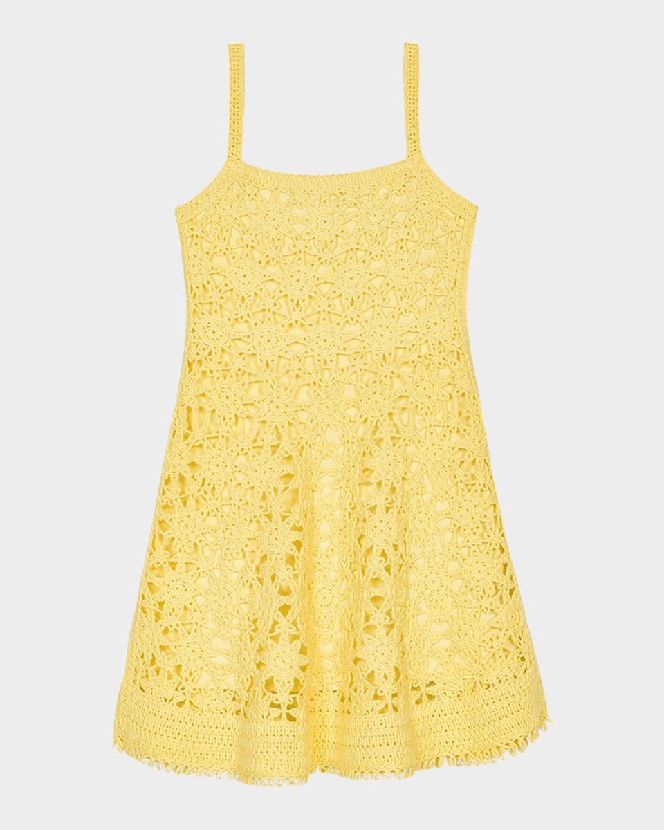 Rust Crochet Mini Dress